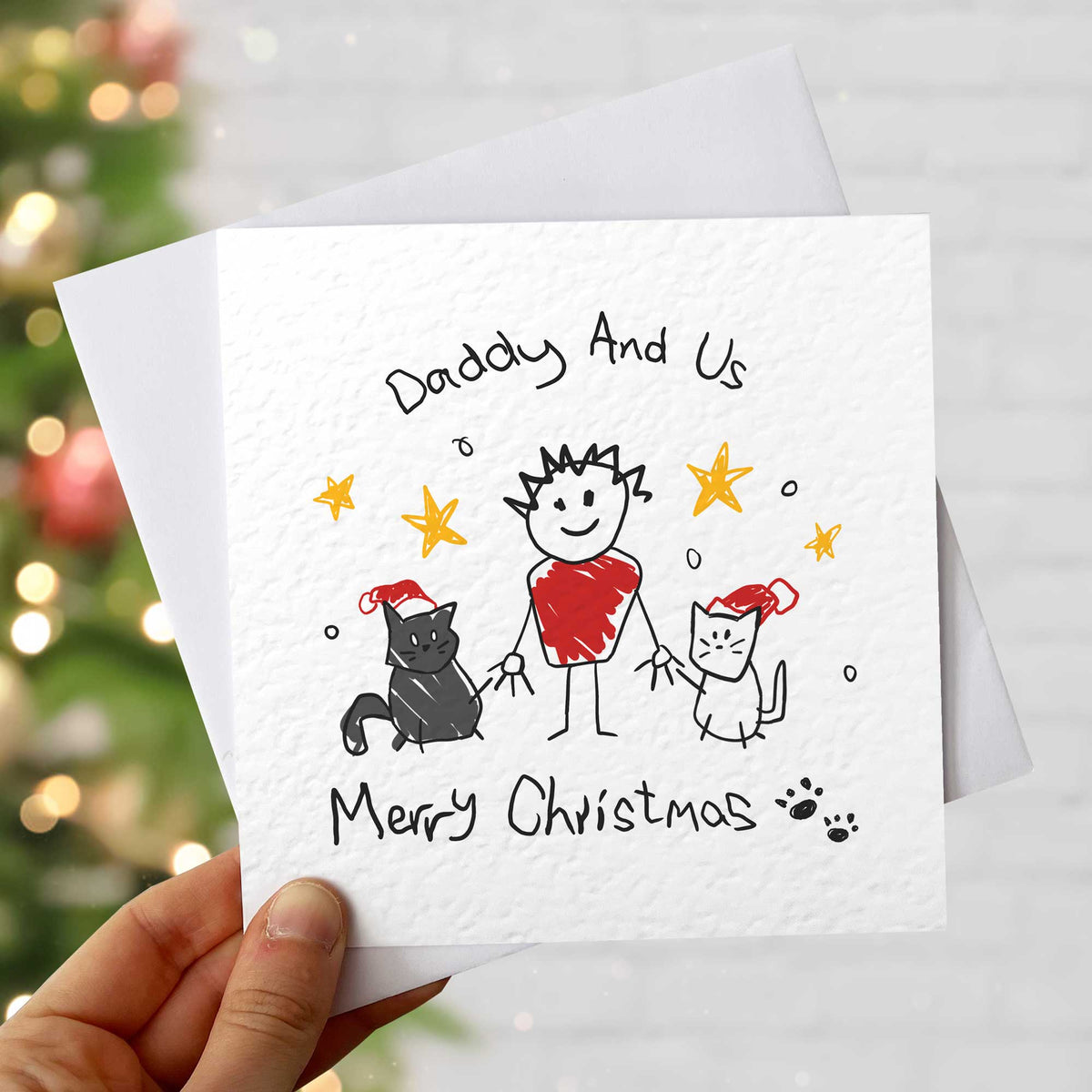 Christmas Card From Two Dogs For Dad – Personalised Daddy and Us