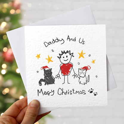 Christmas Card From Two Dogs For Dad – Personalised Daddy and Us