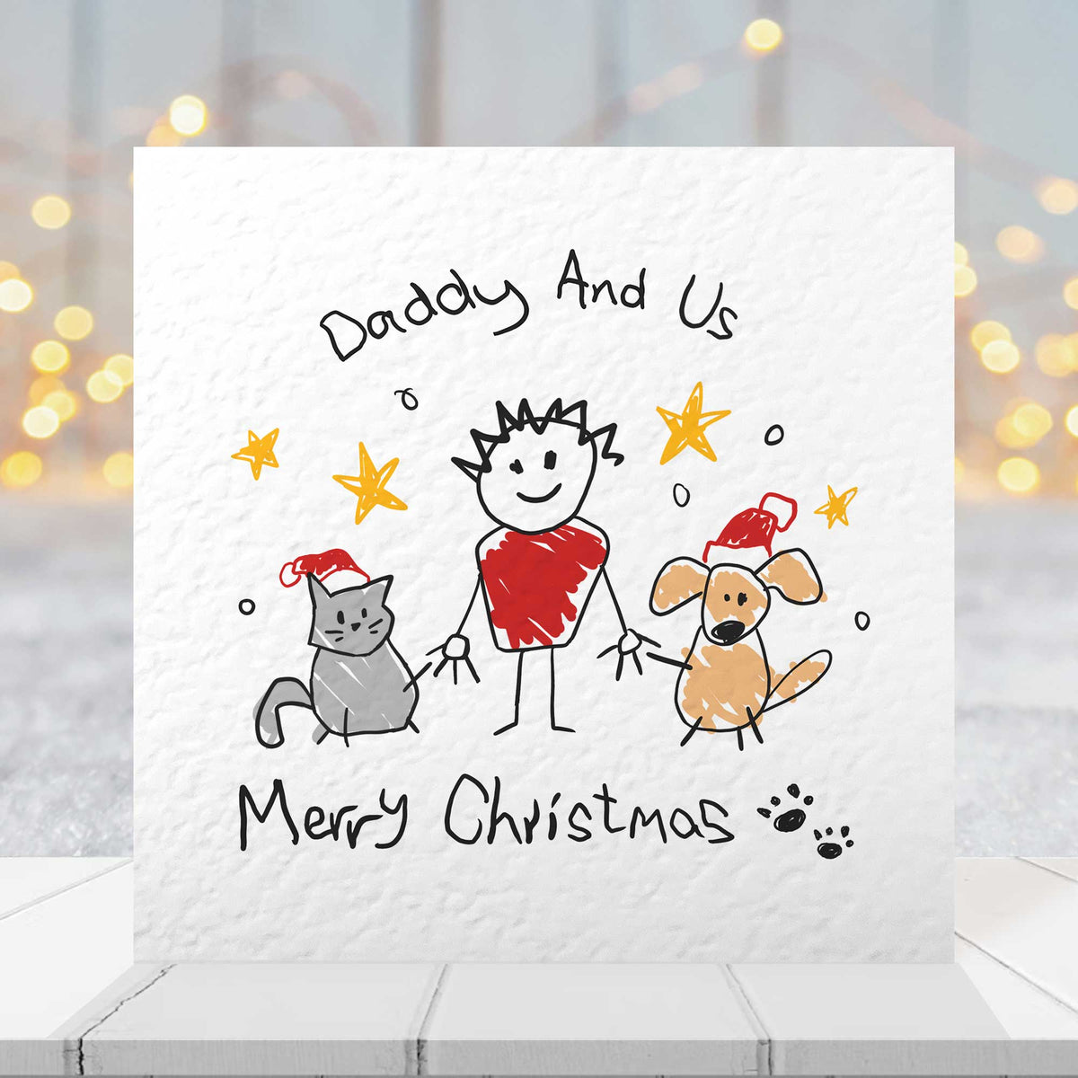 Christmas Card From Two Dogs For Dad – Personalised Daddy and Us