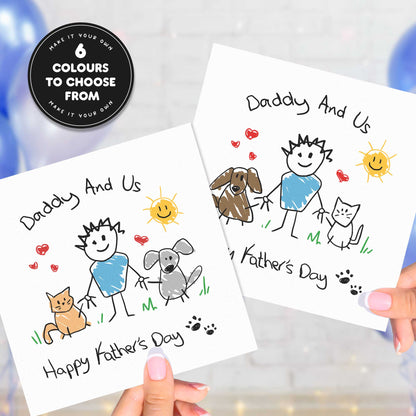 Personalised Fathers Day Card from Pets – Daddy and Us