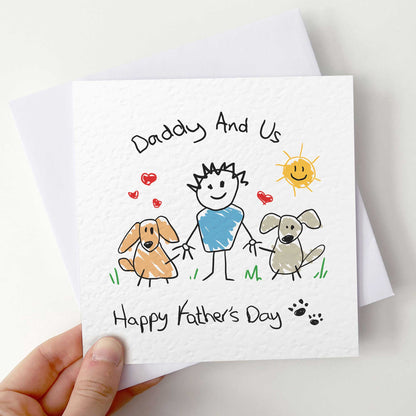 Personalised Fathers Day Card from Pets – Daddy and Us