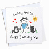 Cat Daddy & Us Birthday Card - From the Cats to Dad