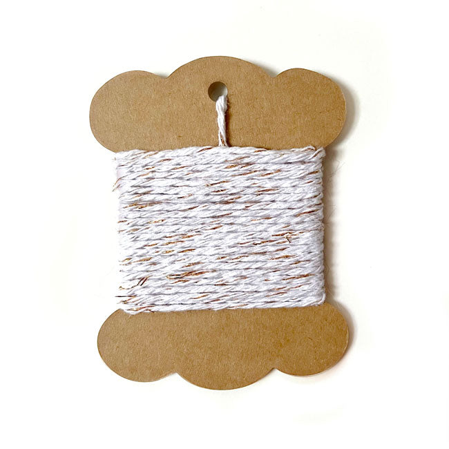Gold and white striped twine with sparkling thread accents.