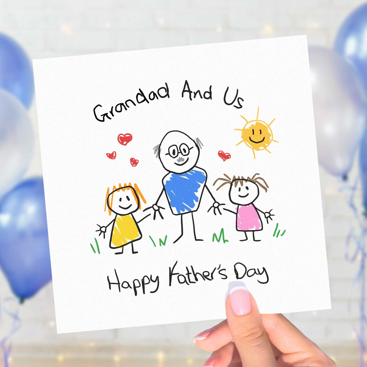 Grandad & Us Father's Day Card From Grandchildren