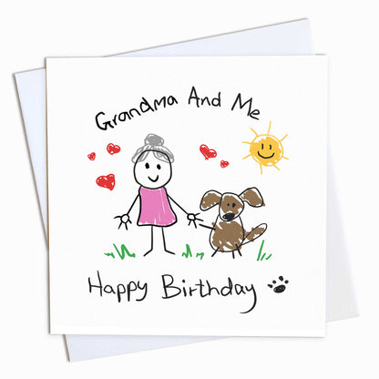 Dog Grandma & Me Birthday Card - From The Dog to Grandma