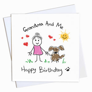 Dog Grandma & Me Birthday Card - From The Dog to Grandma