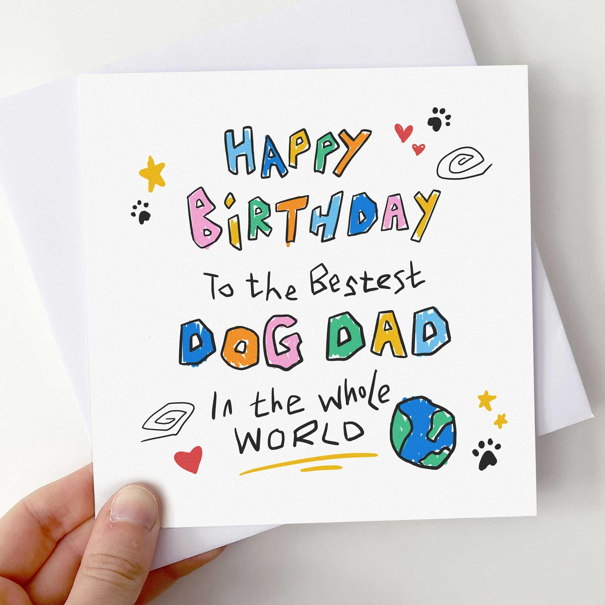 Dog Dad Birthday Card From the Dog, Personalised Birthday Card From the Pets