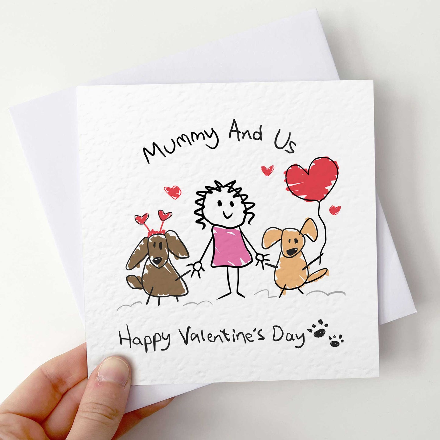 Mum Valentines Day Card From Pets – Personalised Mummy & Us Card