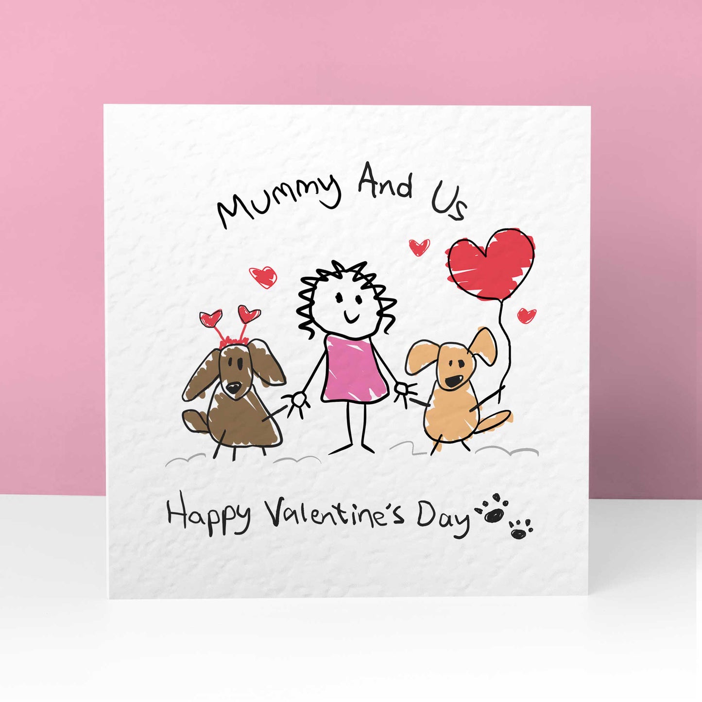 Mum Valentines Day Card From Pets – Personalised Mummy & Us Card