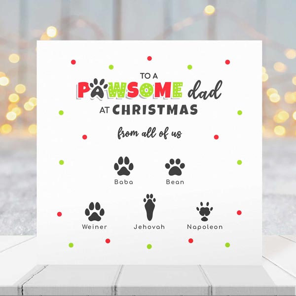Pawsome Pet Dad Christmas Card