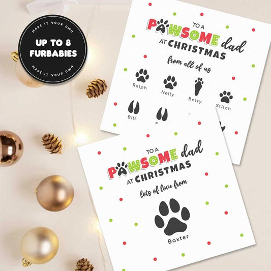 Pawsome Pet Dad Christmas Card
