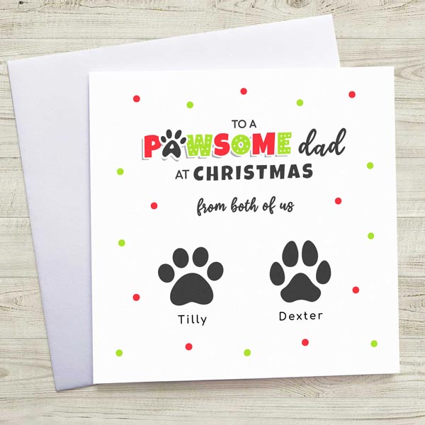 Pawsome Pet Dad Christmas Card