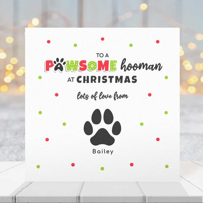 Sister Christmas Card From Pets - Personalised Paw Prints