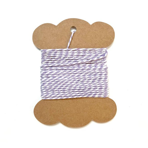Purple and white striped twine for baking and crafting.