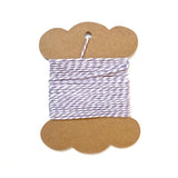 Purple and white striped twine for baking and crafting.