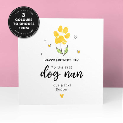 Dog Grandma Mothers Day Card – From the Dog Paw Print Card