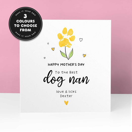 Dog Grandma Mothers Day Card – From the Dog Paw Print Card