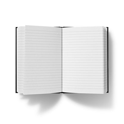 Custom A5 hardcover journal with a geometric star design on the cover.