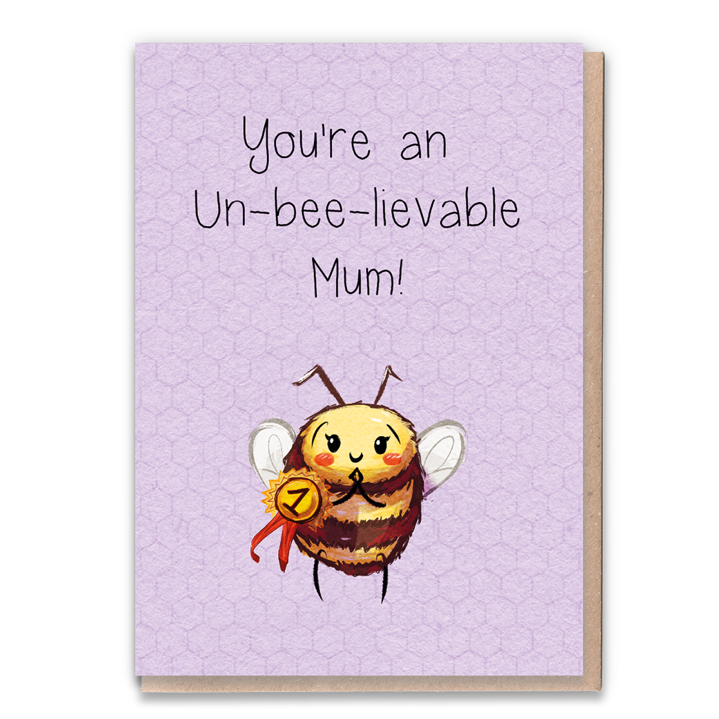 Greeting card with pun celebrating an amazing mother.