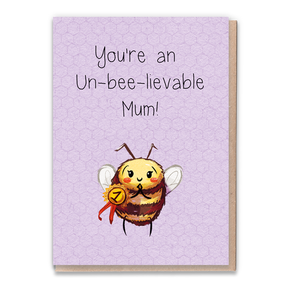 Greeting card with pun celebrating an amazing mother.
