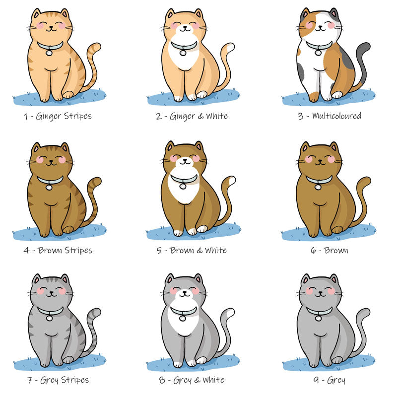 Custom card with personalised cat design for celebrating Father's Day.