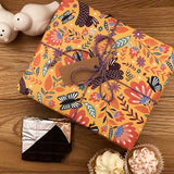 Eco-friendly wrapping paper with illustrated bunnies and butterflies design.
