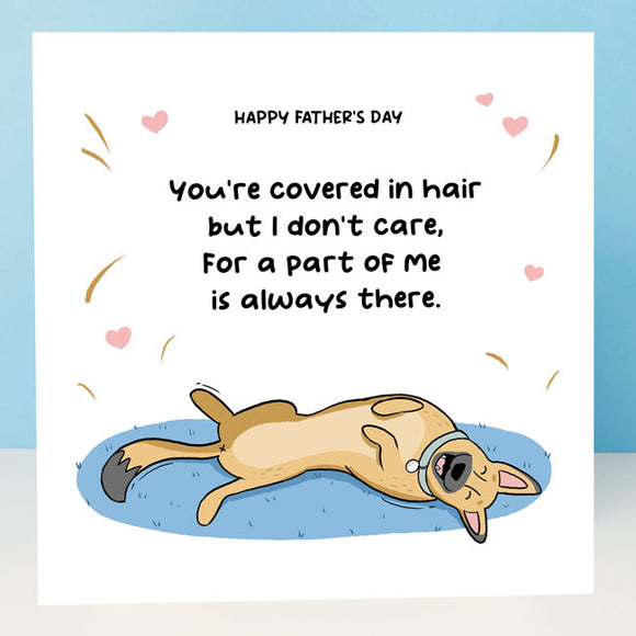 Father's Day card with German Shepherd and poem for dad.