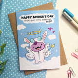Cute card with playful little monster design celebrating Father's Day.