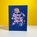 Greeting card celebrating an amazing mother with stellar design.