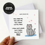 Custom card with personalised cat design for Father's Day.
