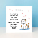 Custom card with personalised cat design for celebrating Father's Day.