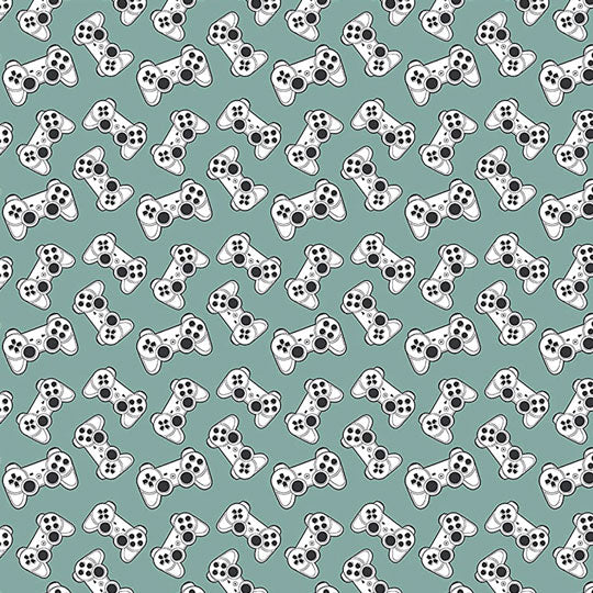 Eco-friendly wrapping paper with game controller pattern for gifts.