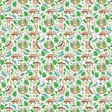 Colorful wrapping paper featuring cartoon sloths hanging from jungle vines.